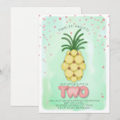 Pineappelballon Roze Twotti Fruitti Birthday Kaart (Voorkant / Achterkant)