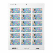 Pineappelbloemen Stippen Holografisch Iridescent O Etiket (Full Sheet)