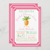 Pineappelbridal Shower Invitation Pink Breeze Kaart (Voorkant / Achterkant)