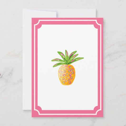 Pineappelbridal Shower Invitation Pink Breeze Kaart (Achterkant)