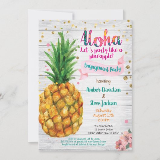 Pineappelgesprek op uitnodiging tropisch (Voorkant)