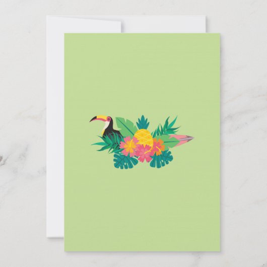 Pineappelgesprek op uitnodiging tropisch (Achterkant)