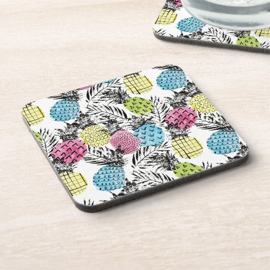 Pineappelgrunge-palmen Bier Onderzetter (Linkerzijde)