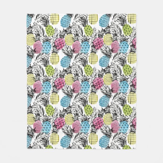 Pineappelgrunge-palmen Fleece Deken (Voorkant)