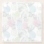 Pineappelgrunge-palmen Glazen Onderzetter (Achterkant)