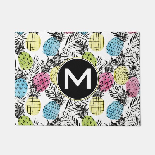 Pineappelgrunge-palmen | Monogram Deurmat (Voorkant)