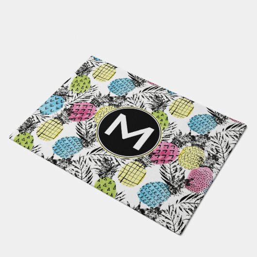 Pineappelgrunge-palmen | Monogram Deurmat (Schuin)