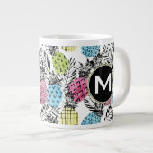 Pineappelgrunge-palmen | Monogram Grote Koffiekop (Voorkant rechts)