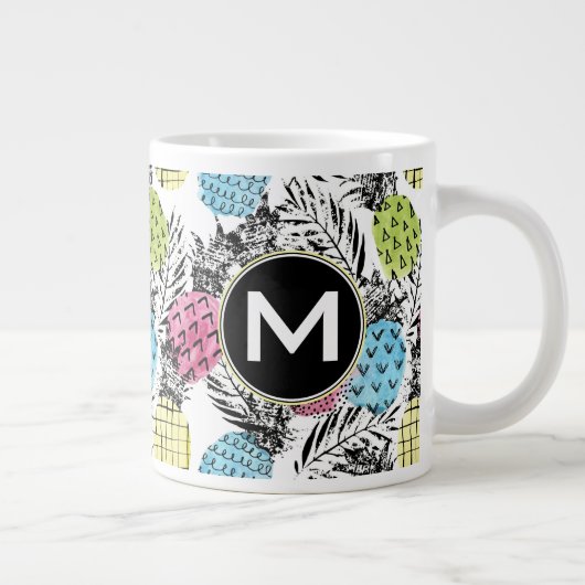 Pineappelgrunge-palmen | Monogram Grote Koffiekop (Rechts)