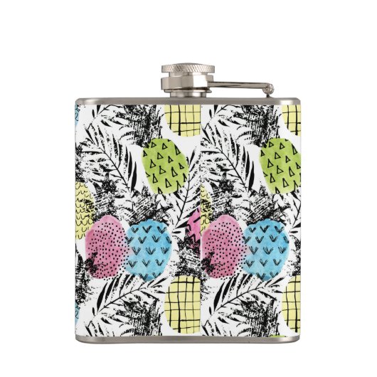 Pineappelgrunge-palmen | Monogram Heupfles (Achterkant)