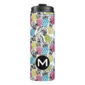 Pineappelgrunge-palmen | Monogram Thermosbeker (Voorkant)