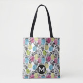 Pineappelgrunge-palmen | Monogram Tote Bag (Voorkant)