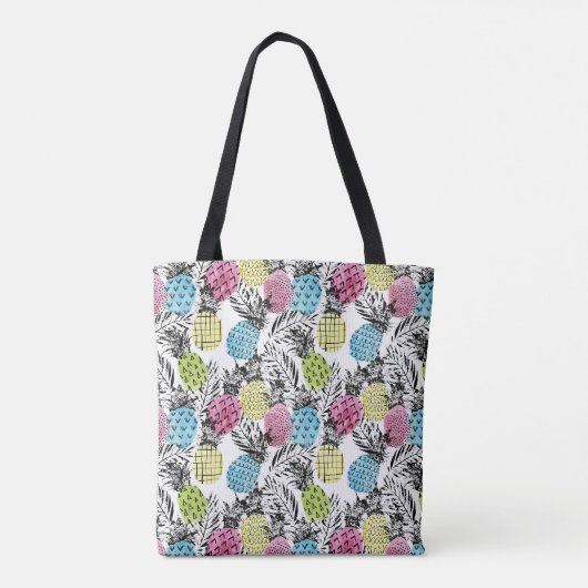 Pineappelgrunge-palmen | Monogram Tote Bag (Achterkant)