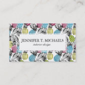 Pineappelgrunge-palmen | Monogram Visitekaartje (Voorkant)