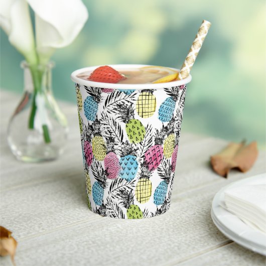 Pineappelgrunge-palmen Papieren Bekers (Insitu)