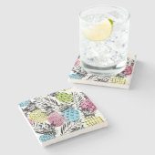 Pineappelgrunge-palmen Stenen Onderzetter (Zijkant)