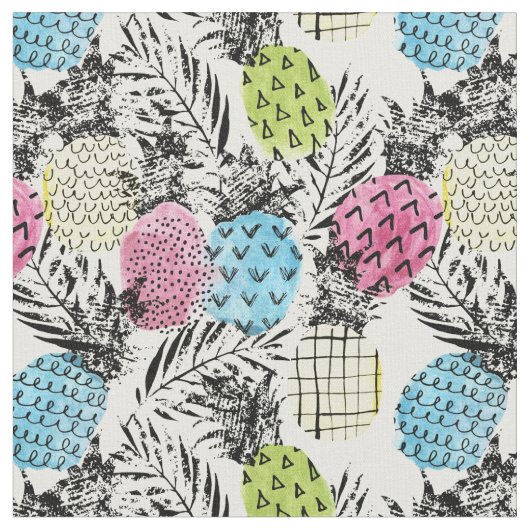 Pineappelgrunge-palmen Stof (Close Up)