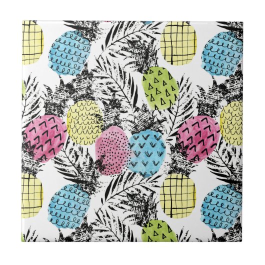 Pineappelgrunge-palmen Tegeltje (Voorkant)