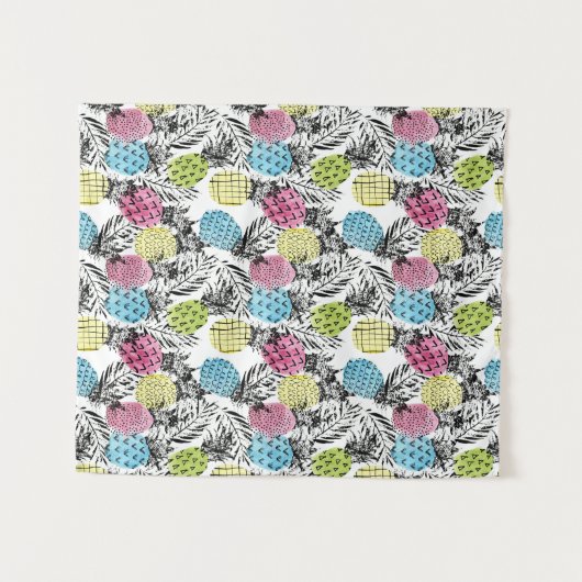 Pineappelgrunge-palmen Wandkleed (Voorkant (horizontaal))