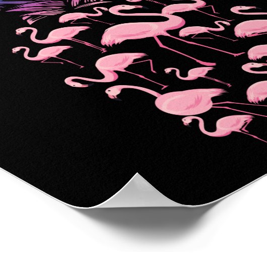 Pineappelliefde voor Cute en Lovely Pink Flamingo  Poster (Hoek)