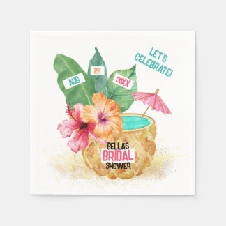Pineappelpalm Tropisch strand Vrijgezellenfeest Servet