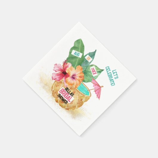 Pineappelpalm Tropisch strand Vrijgezellenfeest Servet (Hoek)