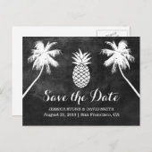 Pineappelpalm Tropische knop Opslaan Datum Aankondigingskaart (Voorkant / Achterkant)