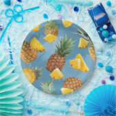 Pineappelpatroon 2 papieren bordje (Feest)