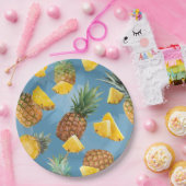 Pineappelpatroon 2 papieren bordje (Feest)