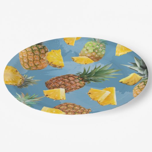 Pineappelpatroon 2 papieren bordje (Gekanteld)