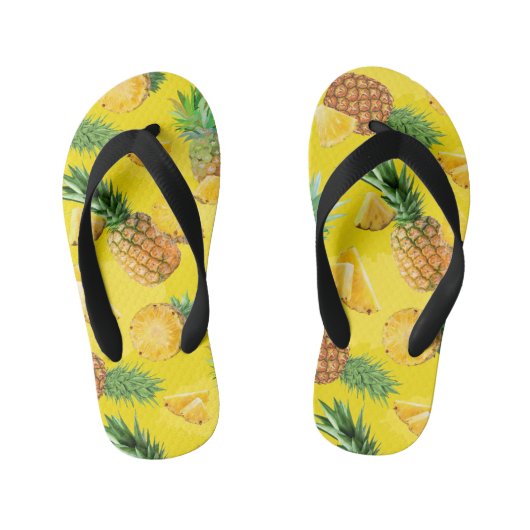 Pineappelpatroon 7 kinder teenslippers (Voetbed)