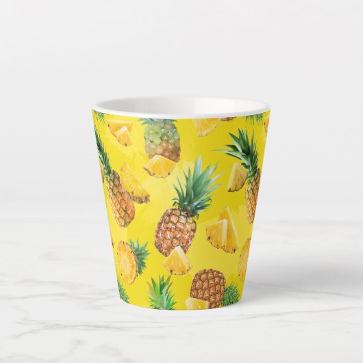 Pineappelpatroon 7 latte mok (Voorkant)