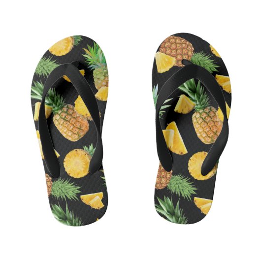 Pineappelpatroon 8 kinder teenslippers (Voetbed)