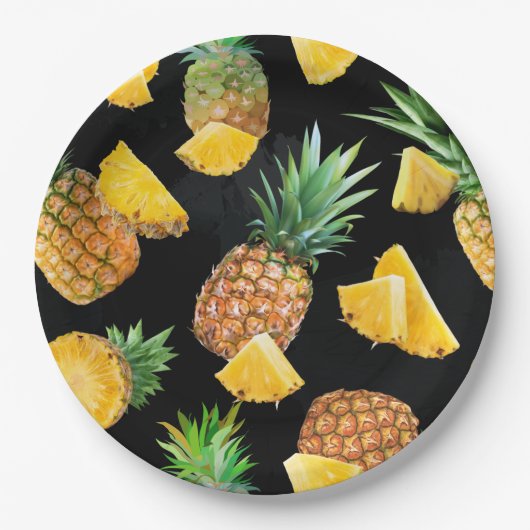 Pineappelpatroon 8 papieren bordje (Voorkant)