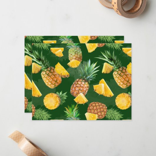 Pineappelpatroon 9 notitiekaartje (Voorkant / Achterkant in situ)