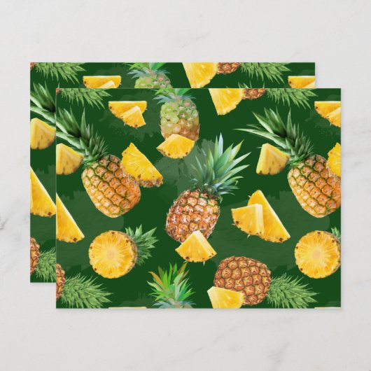 Pineappelpatroon 9 notitiekaartje (Voorkant / Achterkant)