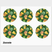 Pineappelpatroon 9 ronde sticker (Vel)