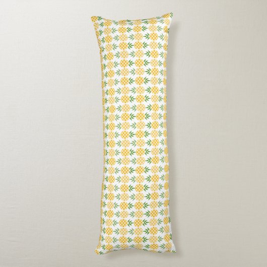 Pineappelpatroon | Bewerkbare achtergrondkleur Lichaamskussen (Achterkant (Verticaal))