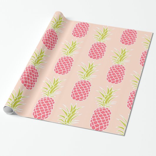 Pineappelpatroon Cadeaupapier (Uitgerold)