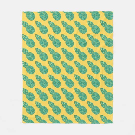 Pineappelpatroon Fleece Deken (Voorkant)
