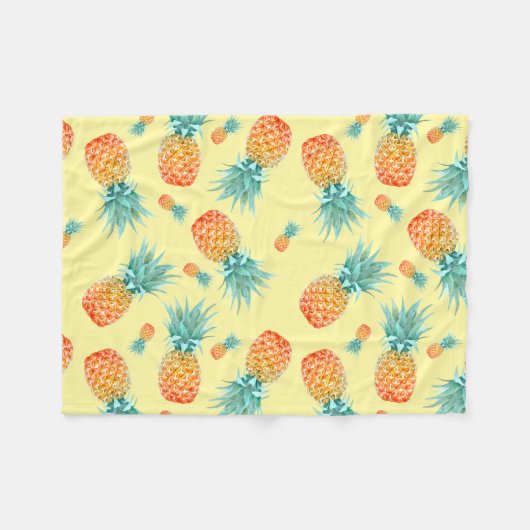 Pineappelpatroon Fleece Deken (Voorkant (Horizontaal))