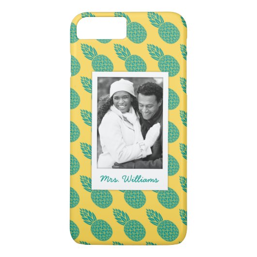 Pineappelpatroon | Foto en naam toevoegen Case-Mate iPhone Case (Achterkant)