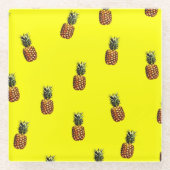 Pineappelpatroon Glazen Onderzetter (Voorkant)