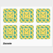 Pineappelpatroon | Monogram Vierkante Sticker (Vel)