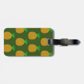 Pineappelpatroon op groene achtergrond bagagelabel (Achterkant horizontaal)