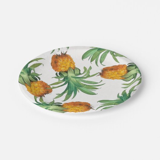 Pineappelpatroon Papieren Bordje (Gekanteld)