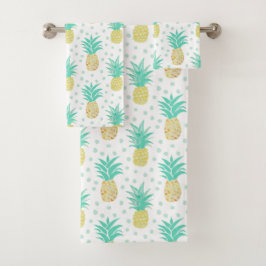 Pineappelpatroon Polka Dot Bath-handdoekset Bad Handdoek