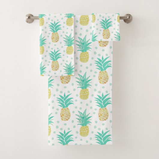 Pineappelpatroon Polka Dot Bath-handdoekset Bad Handdoek (Insitu)