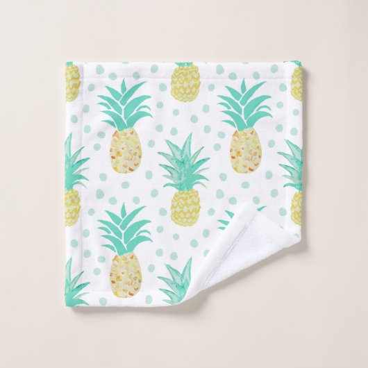 Pineappelpatroon Polka Dot Bath-handdoekset Bad Handdoek (Wasdoekje)