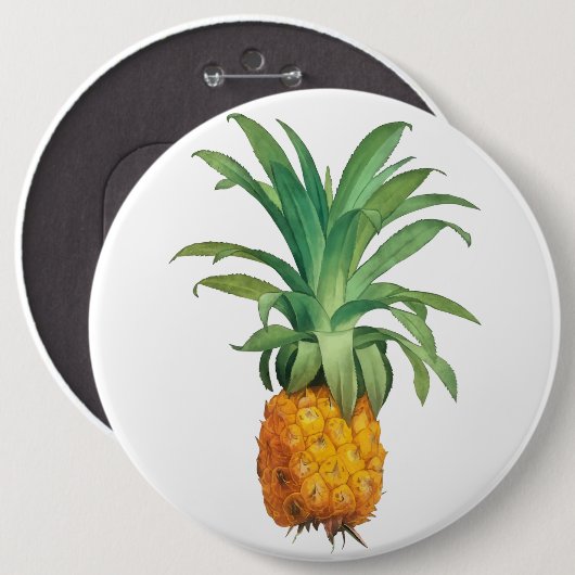 Pineappelpatroon Ronde Button 6,0 Cm (Voorkant /achterkant)